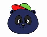 Cara d'ós panda amb barret